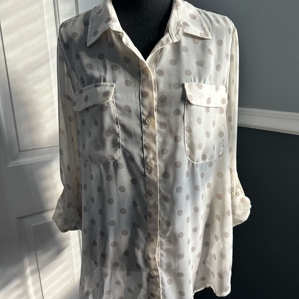 Polka Dot Sheer Blouse